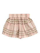 Shorts per neonata Burberry Kids rosa con motivo a quadri - Rubino Kids