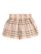 Shorts per neonata Burberry Kids rosa con motivo a quadri - Rubino Kids