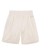 Shorts per neonata Chloé Kids bianchi con elastico in vita - Rubino Kids