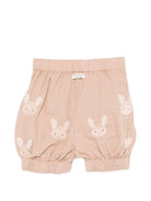 Shorts per neonata Donsje rosa con ricamo conigli - Rubino Kids