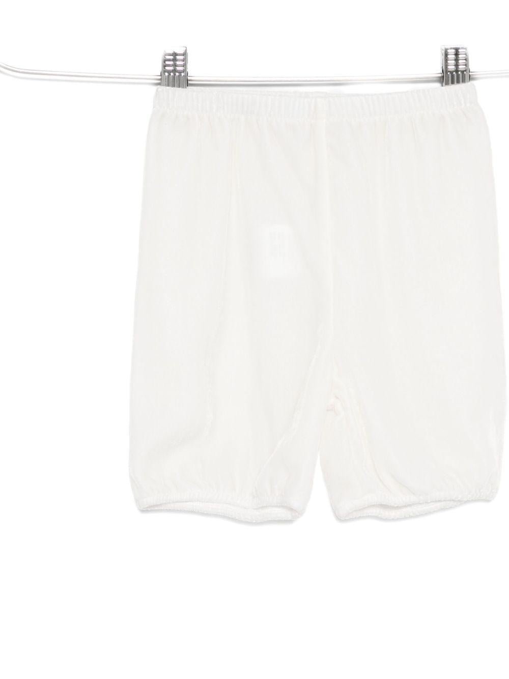 Shorts per neonata Jesurum Baby bianchi con elastico in vita - Rubino Kids