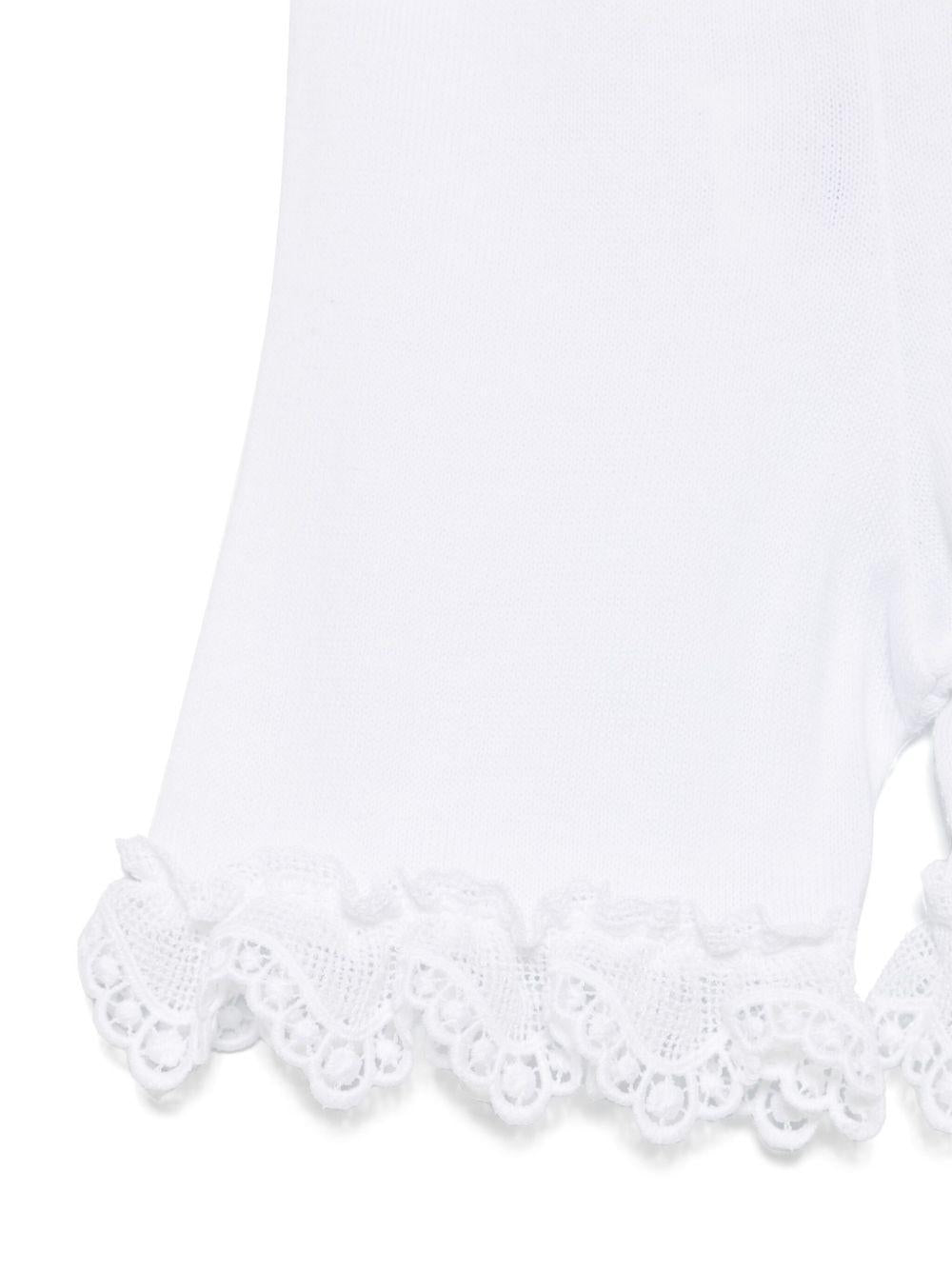 Shorts per neonata JESURUM BABY Cecilia bianco con rifinitura crochet - Rubino Kids