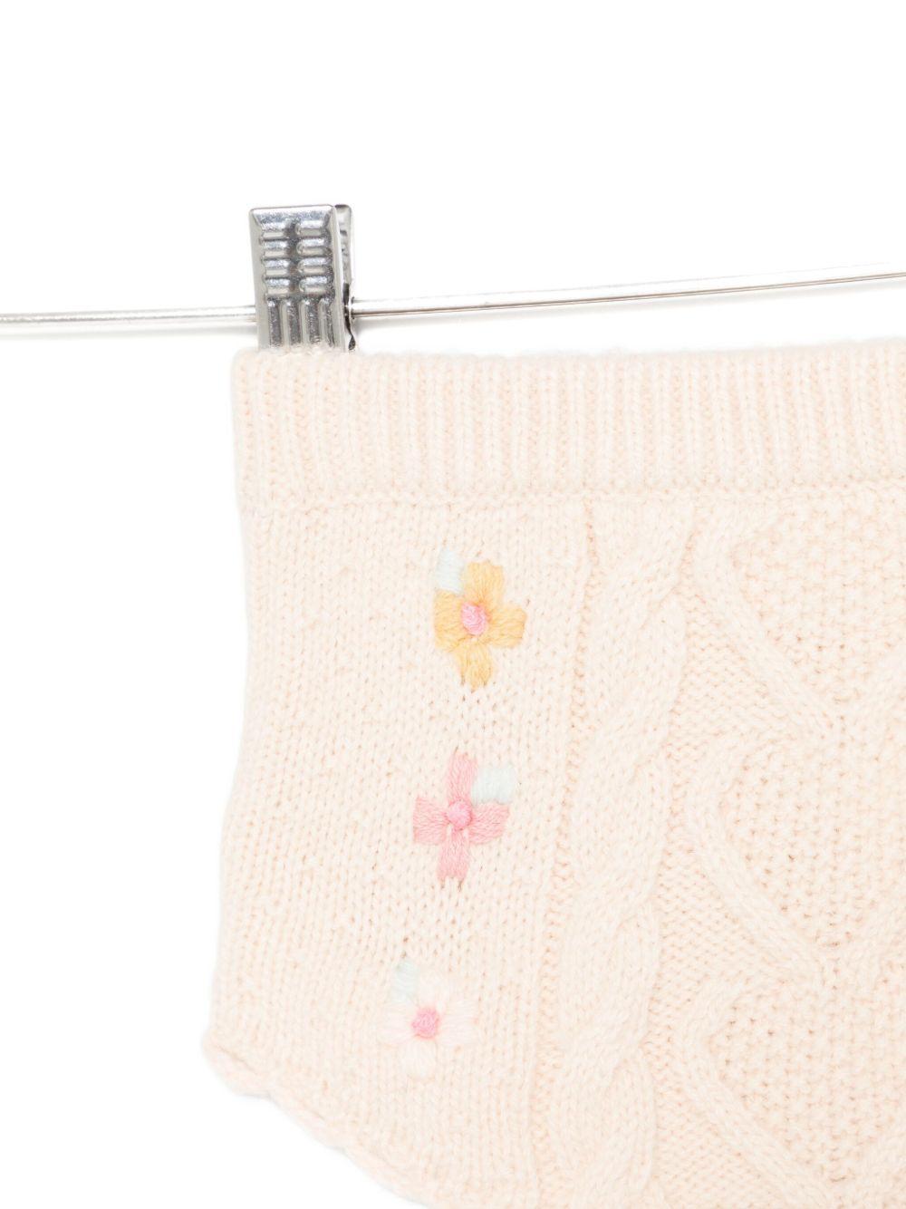 Shorts per neonata Louise Misha beige con ricamo floreale - Rubino Kids