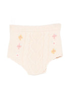 Shorts per neonata Louise Misha beige con ricamo floreale - Rubino Kids