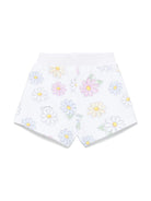 Shorts per neonata Monnalisa bianco con stampa a fiori - Rubino Kids