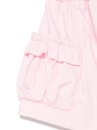 Shorts per neonata Monnalisa rosa con rifiniture ruches - Rubino Kids