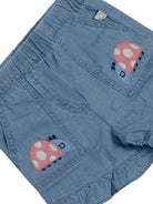 Shorts per neonata Stella McCartney Kids denim con stampa coccinelle - Rubino Kids