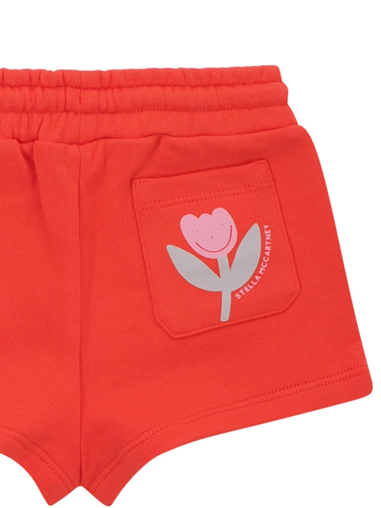 Shorts per neonata Stella McCartney Kids rossi con chiusura a coulisse - Rubino Kids