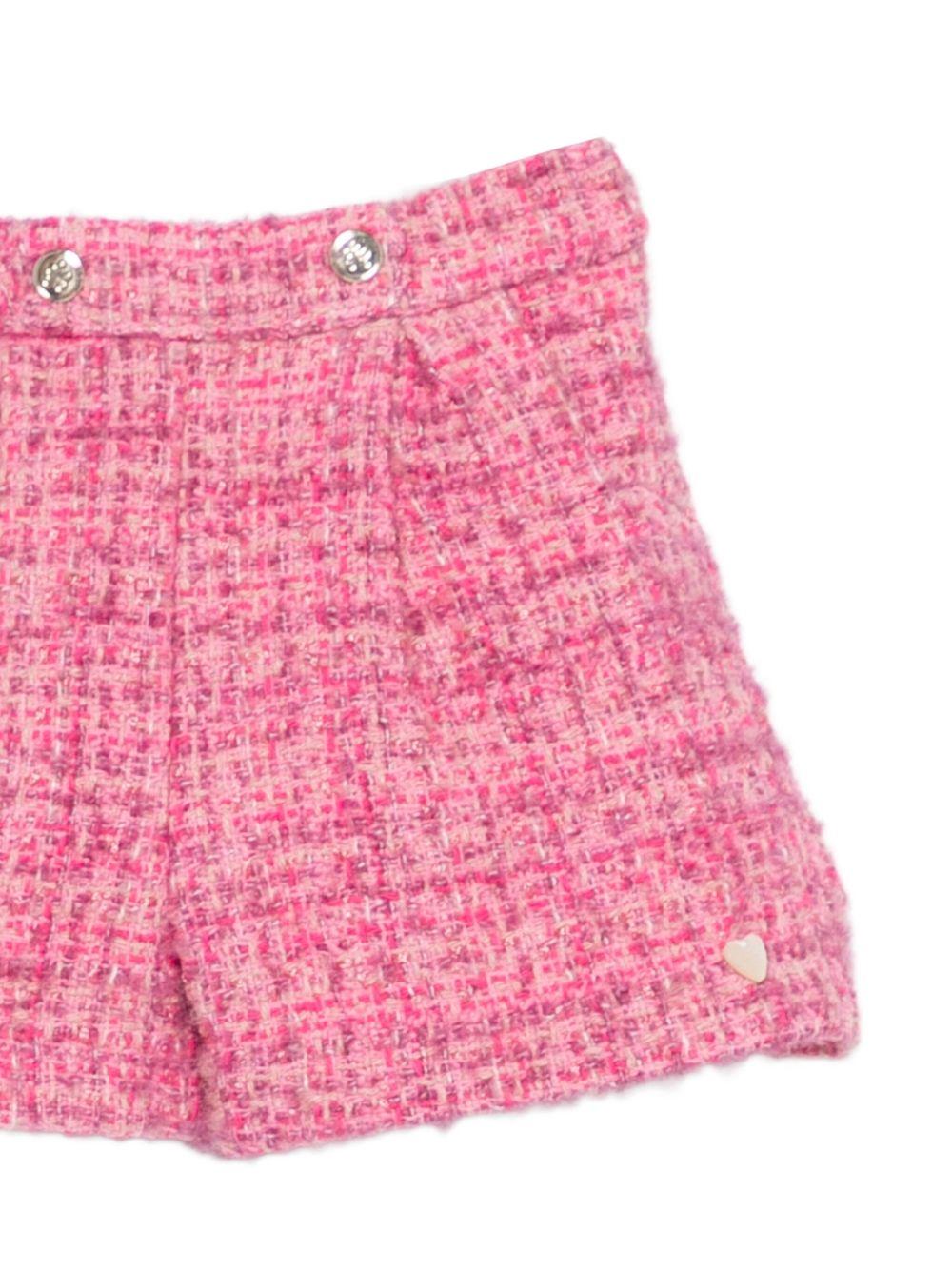 Shorts per neonata Tartine Et Chocolat rosa con trama in tweed - Rubino Kids