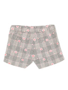 Shorts per neonata Tartine Et Chocolate grigi con ricami floreali - Rubino Kids