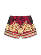 Shorts per neonata Versace Kids multicolore con stampa barocca - Rubino Kids
