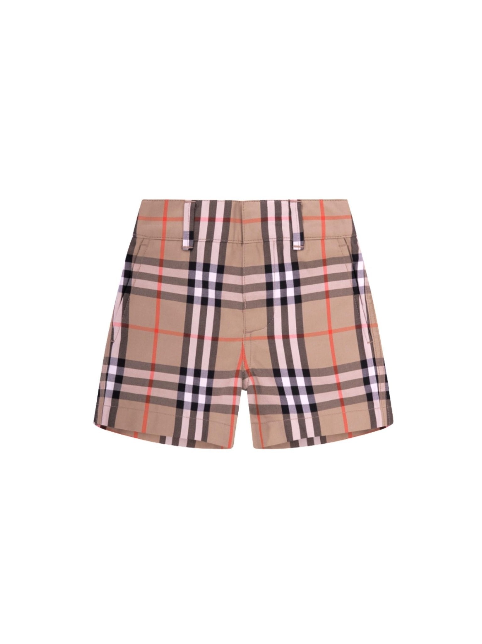 Shorts per neonati Burberry Kids beige con caratteristico motivo Vintage Check all - over - Rubino Kids