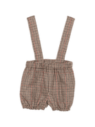 Shorts per neonato A'lapage marroni con bretelle - Rubino Kids