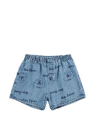 Shorts per neonato Bobo Choses denim con stampa grafica all - over - Rubino Kids