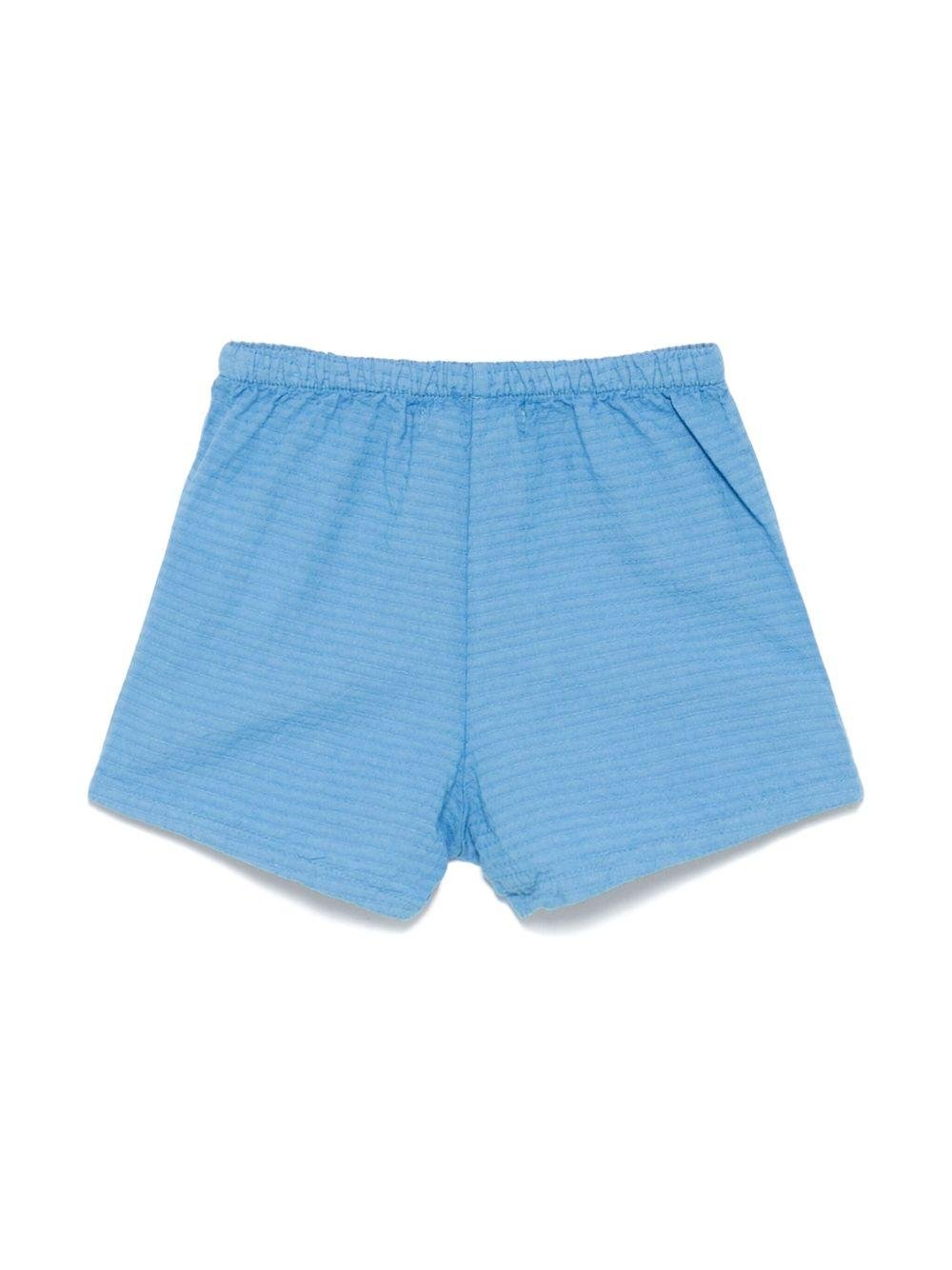 Shorts per neonato Bobo Choses Smilling azzurro con applicazione frontale con logo - Rubino Kids