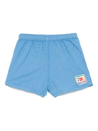 Shorts per neonato Bobo Choses Smilling azzurro con applicazione frontale con logo - Rubino Kids