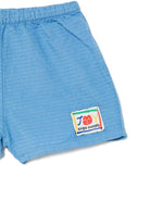 Shorts per neonato Bobo Choses Smilling azzurro con applicazione frontale con logo - Rubino Kids
