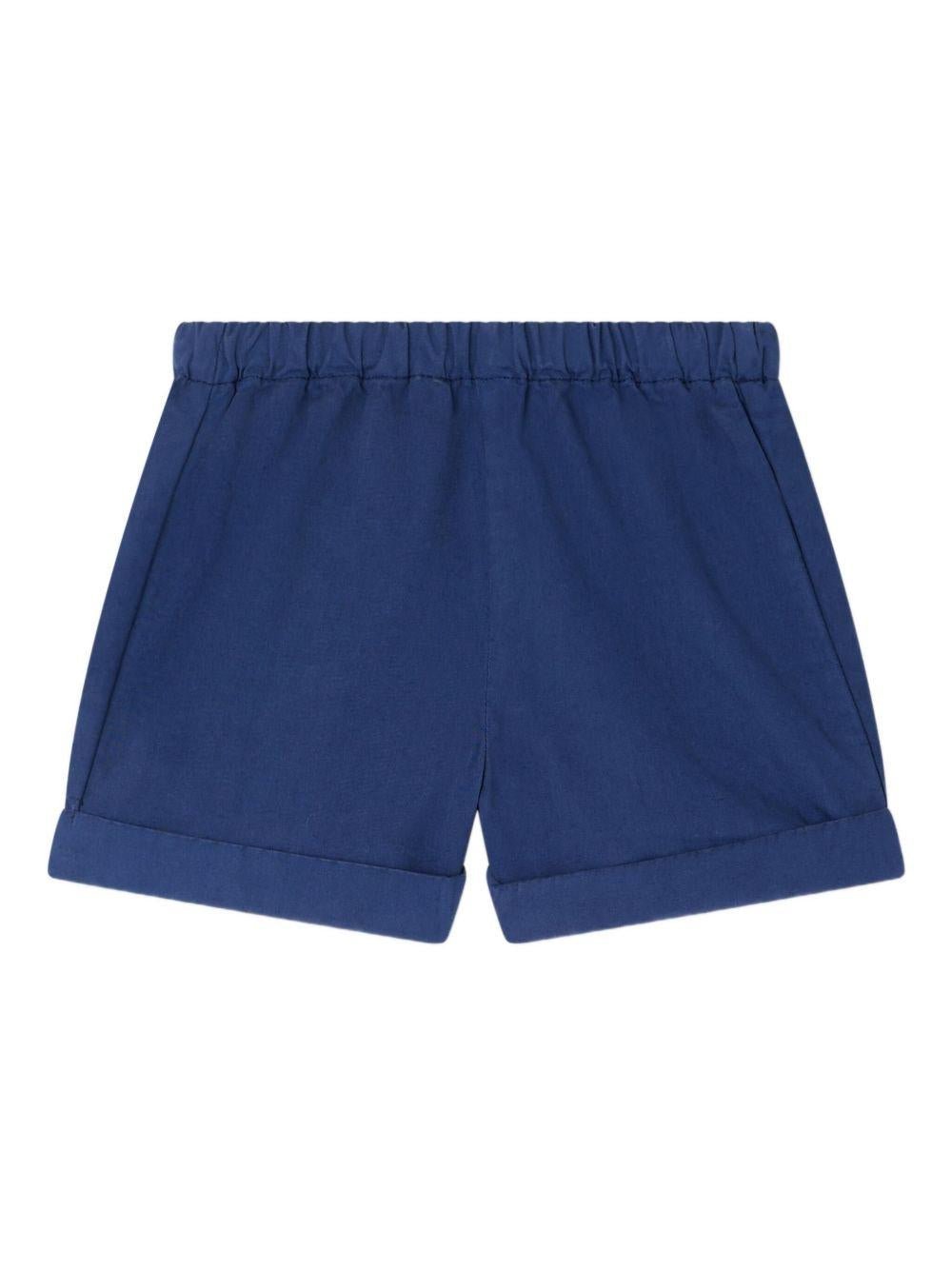 Shorts per neonato Bonpoint blu con vita elasticizzata - Rubino Kids