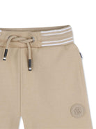 Shorts per neonato Boss Kids marrone chiaro con vita a righe - Rubino Kids
