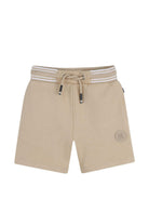 Shorts per neonato Boss Kids marrone chiaro con vita a righe - Rubino Kids