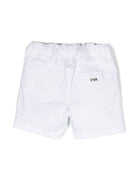 Shorts per neonato Emporio Armani Kids bianchi con applicazione con logo - Rubino Kids