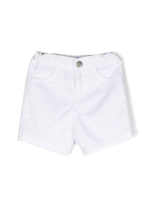Shorts per neonato Emporio Armani Kids bianchi con applicazione con logo