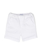 Shorts per neonato Emporio Armani Kids bianchi con placca con logo - Rubino Kids