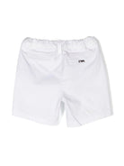 Shorts per neonato Emporio Armani Kids bianchi con placca con logo - Rubino Kids