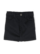 Shorts per neonato Emporio Armani Kids blu con bottoni con logo inciso - Rubino Kids