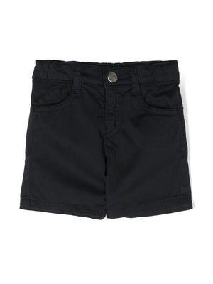 Shorts per neonato Emporio Armani Kids blu con bottoni con logo inciso