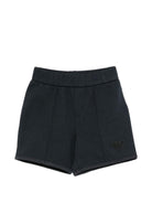 Shorts per neonato Emporio Armani Kids blu con logo aquila sul davanti - Rubino Kids