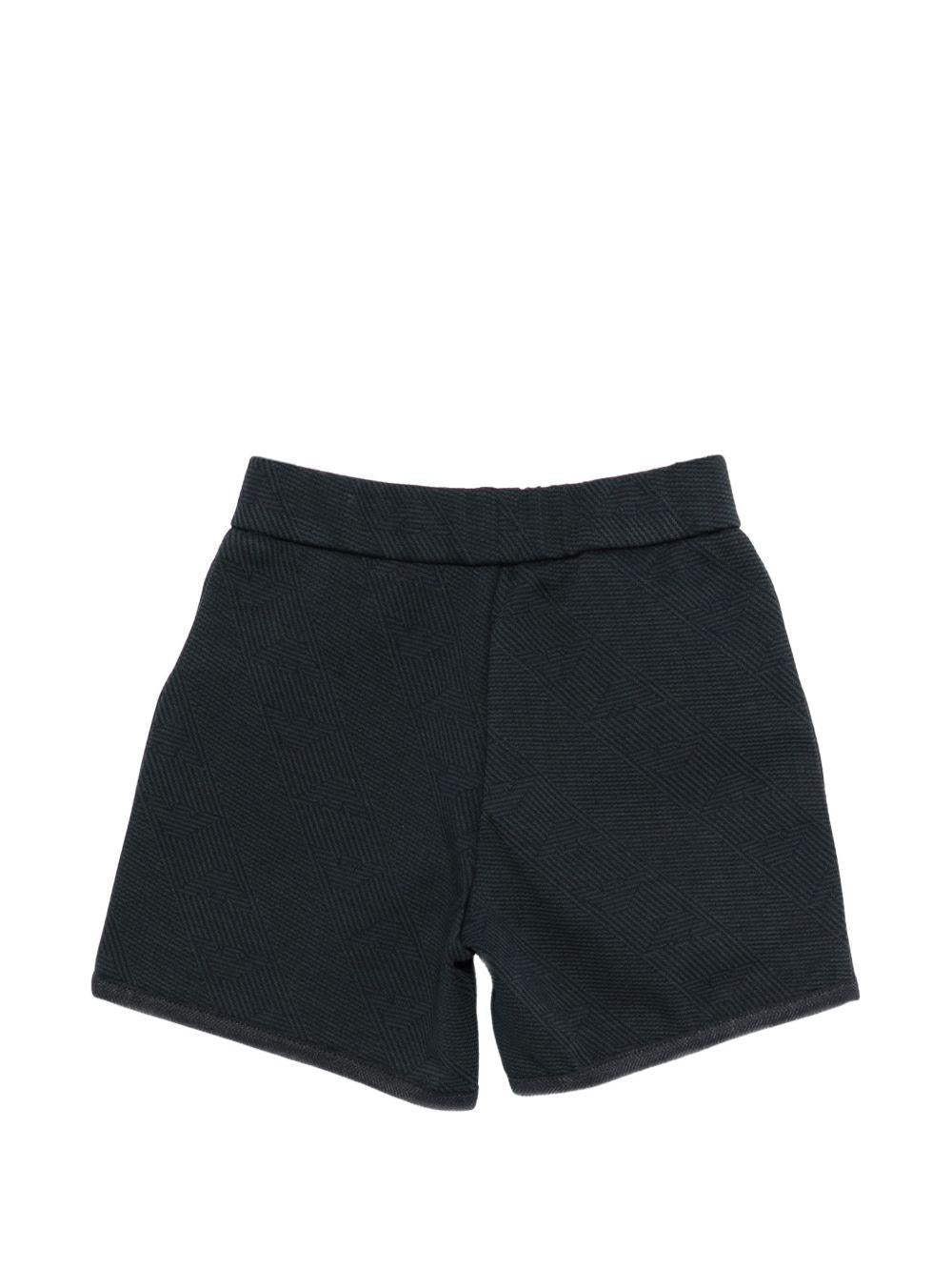 Shorts per neonato Emporio Armani Kids blu con logo aquila sul davanti - Rubino Kids
