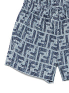 Shorts per neonato Fendi Kids blu con monogramma FF - Rubino Kids