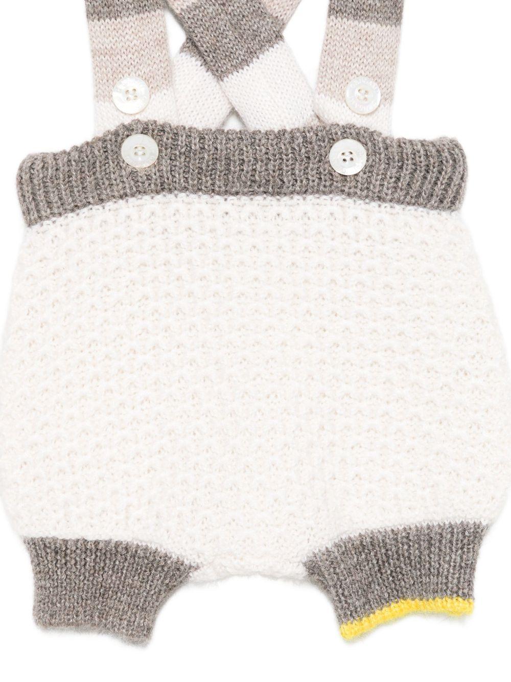 Shorts per neonato Gensami Kids bianco con bretelle - Rubino Kids