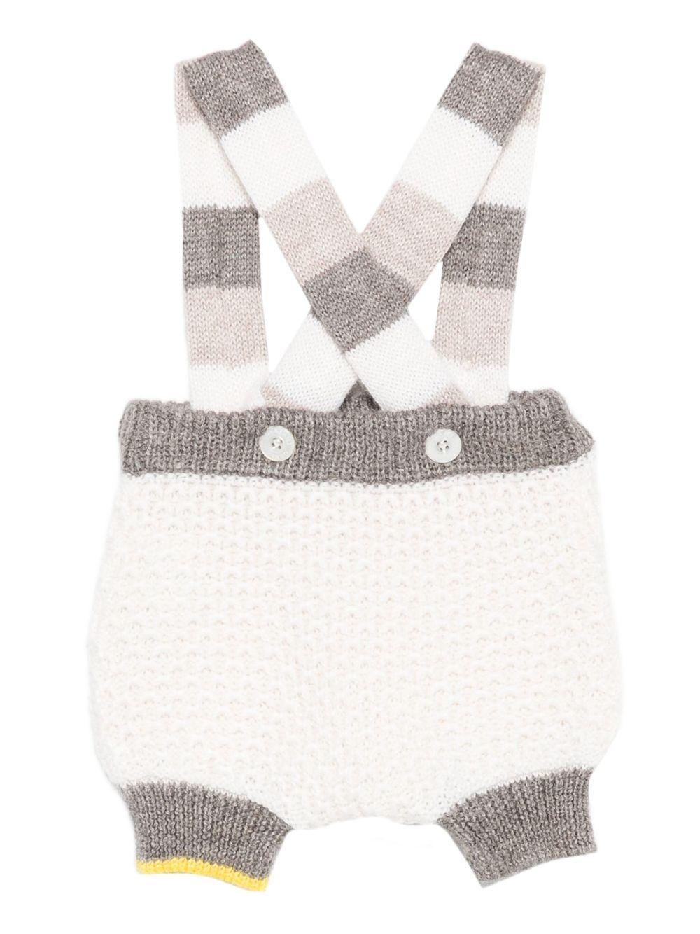 Shorts per neonato Gensami Kids bianco con bretelle - Rubino Kids