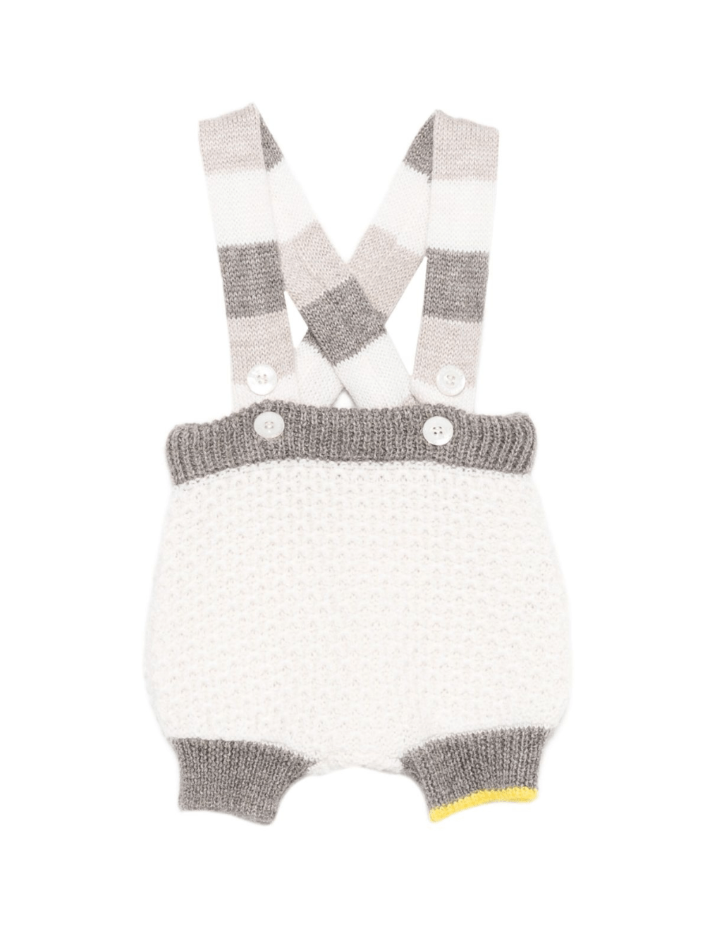 Shorts per neonato Gensami Kids bianco con bretelle - Rubino Kids