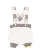 Shorts per neonato Gensami Kids bianco con bretelle - Rubino Kids