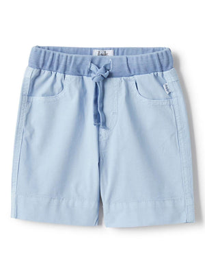 Baby boy's shorts with drawstring in blue.