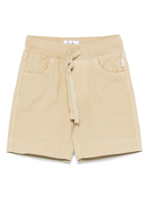 Il Gufo beige stretch cotton baby shorts with buttons