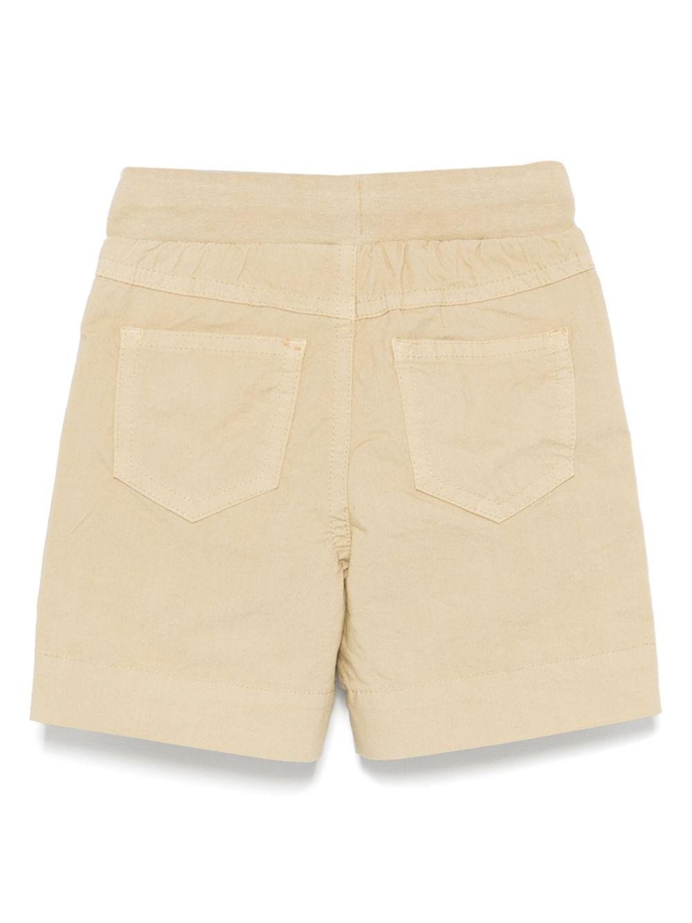 Shorts per neonato Il Gufo beige in cotone elasticizzato con bottoni - Rubino Kids