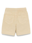 Shorts per neonato Il Gufo beige in cotone elasticizzato con bottoni - Rubino Kids