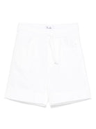 Shorts per neonato Il Gufo bianco in cotone elasticizzato con bottoni - Rubino Kids