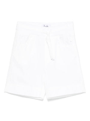Il Gufo white stretch cotton baby shorts with buttons