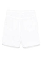 Shorts per neonato Il Gufo bianco in cotone elasticizzato con bottoni - Rubino Kids