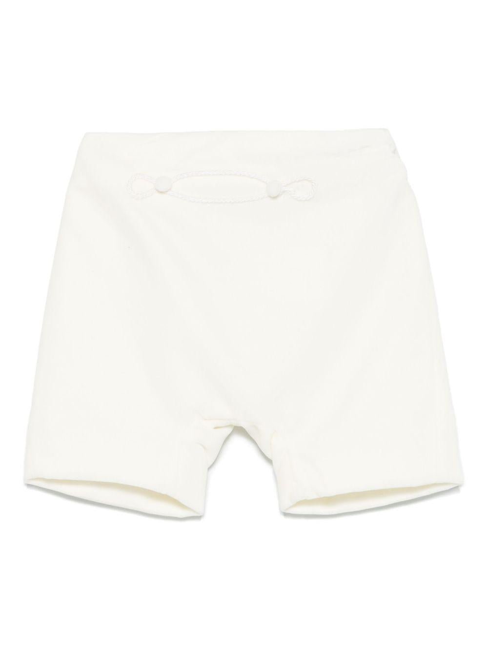 Shorts per neonato Jesurum Baby bianchi con chiusura laterale con bottone - Rubino Kids