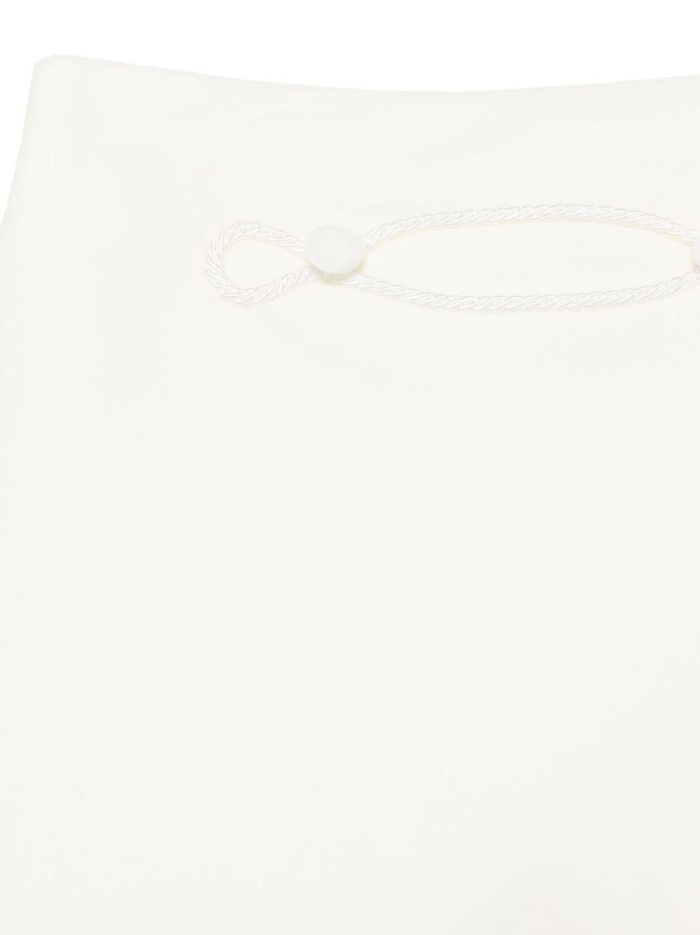 Shorts per neonato Jesurum Baby bianchi con chiusura laterale con bottone - Rubino Kids