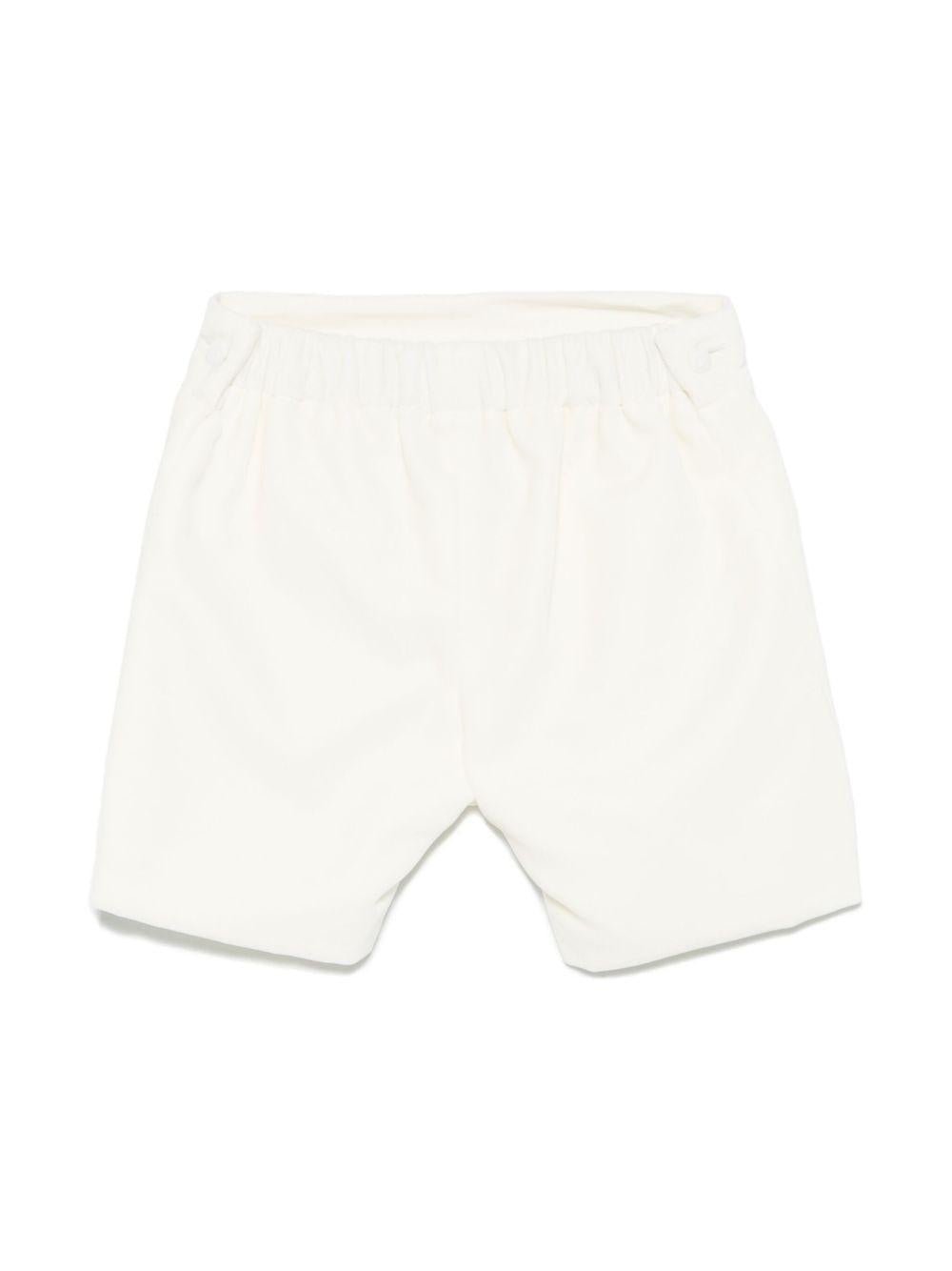 Shorts per neonato Jesurum Baby bianchi con chiusura laterale con bottone - Rubino Kids