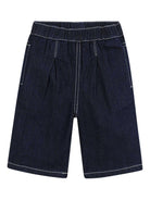 Shorts per neonato Kenzo Kids denim con ricamo con tasca posteriore - Rubino Kids
