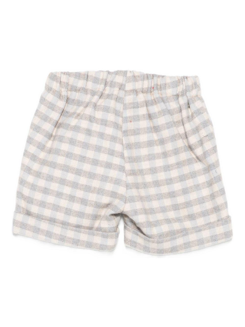 Shorts per neonato La Stupenderia beige con motivo a quadri - Rubino Kids