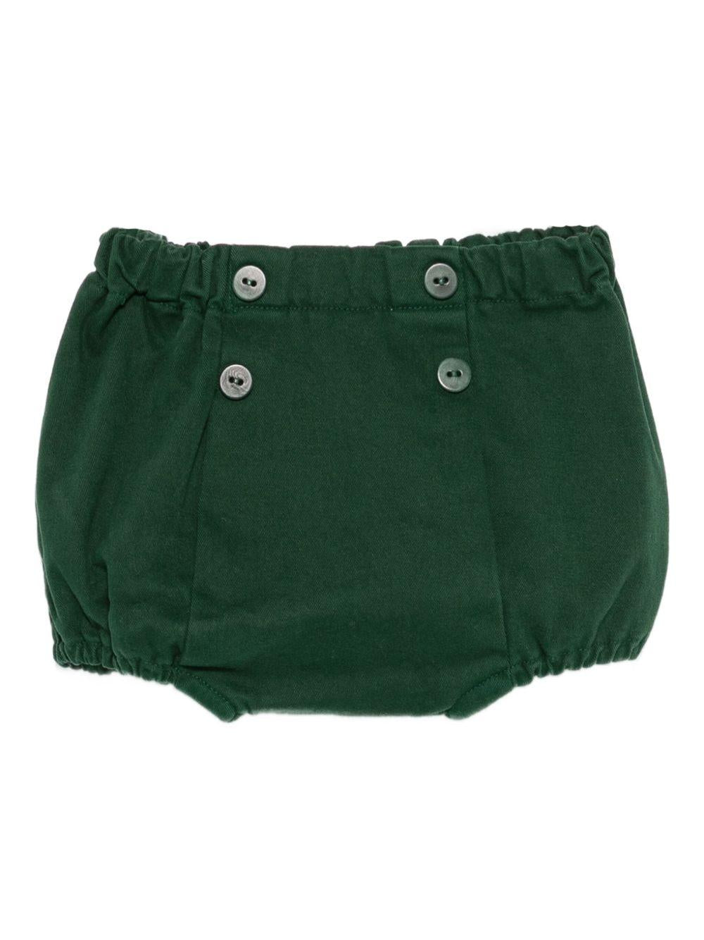 Shorts per neonato Mariella Ferrari verde con dettagli arricciati - Rubino Kids